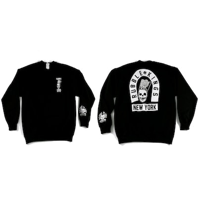 RUBBLE KINGS BLACK SKULL NYC SWEATSHIRT