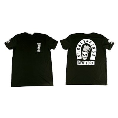 RUBBLE KINGS BLACK SKULL NYC T-SHIRT